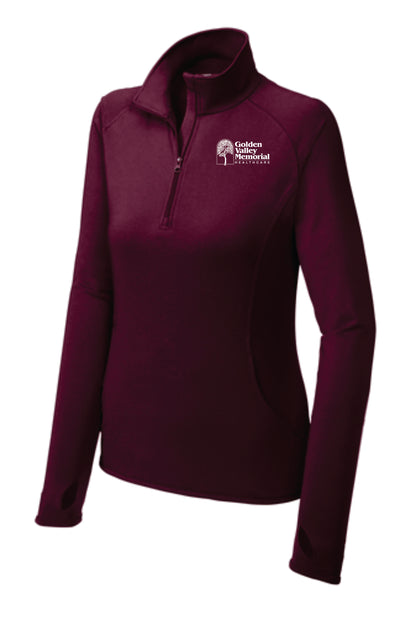 GVMH Long-Sleeve Women’s Sport-Tek Quarter Zip LST850 with Embroidered Logo