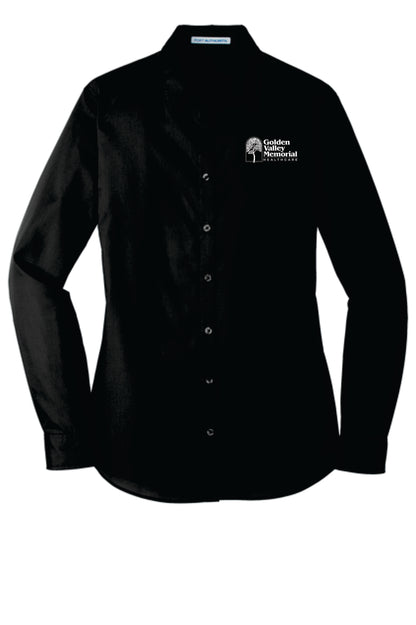GVMH Long-Sleeve Women’s Dress Shirt LW100 with Embroidered Logo