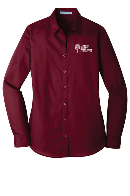 GVMH Long-Sleeve Women’s Dress Shirt LW100 with Embroidered Logo
