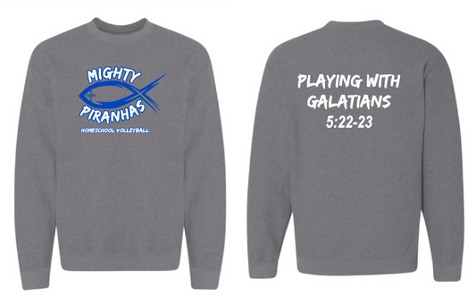 Mighty Piranhas Gildan Crewneck Sweatshirts