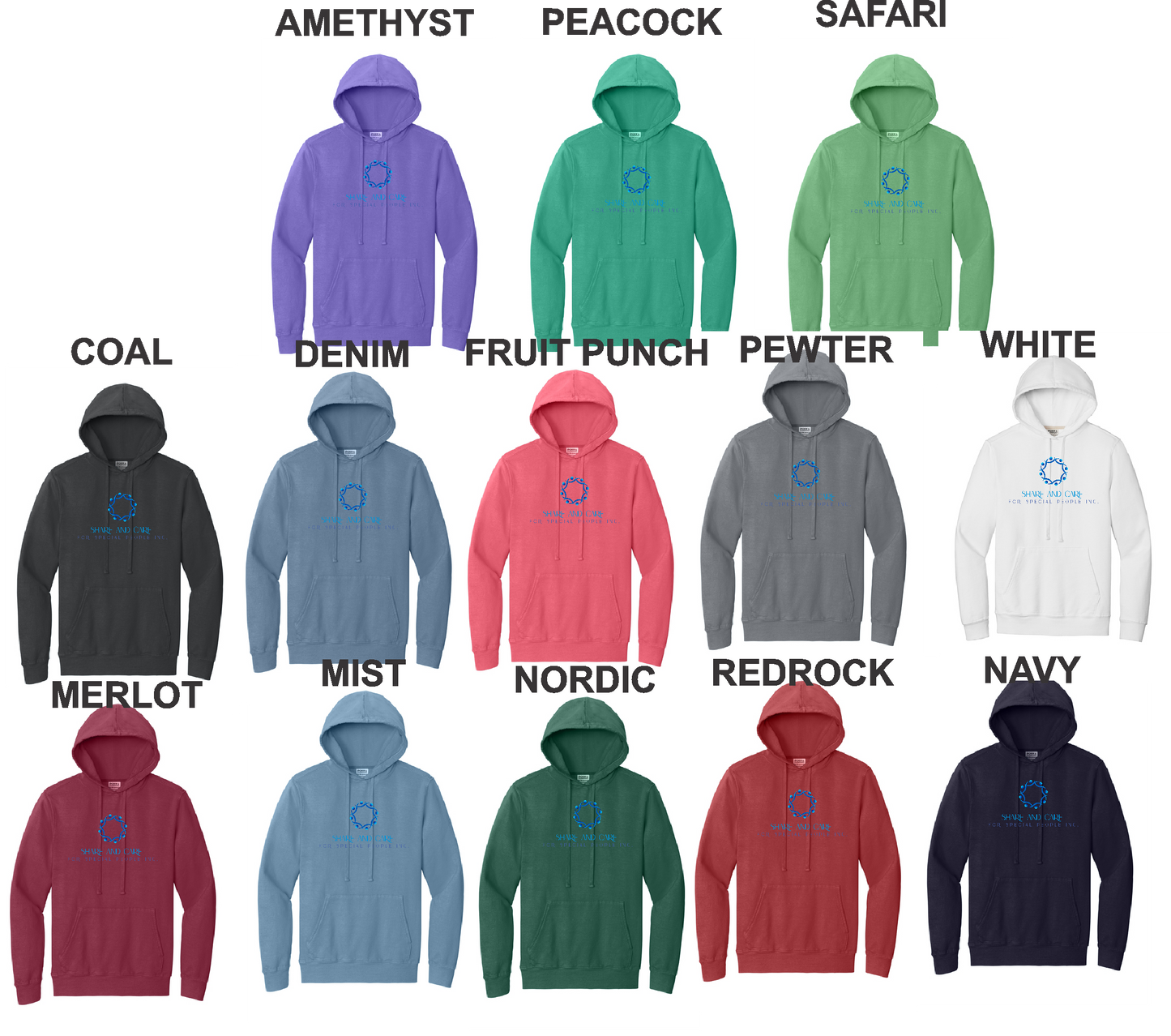 Share & Care- PC098H Port & Co™ Beach Wash® Garment-Dyed Pullover Hooded Sweatshirt