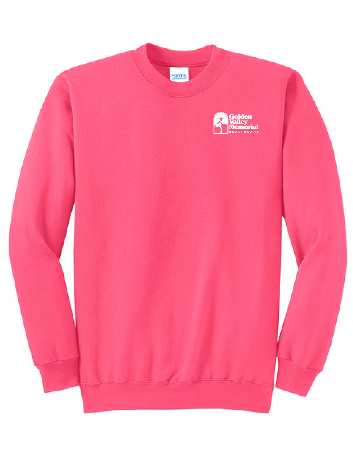 GVMH - PC78 Port and Company Crewneck sweatshirt with embroidered logo - neon pink