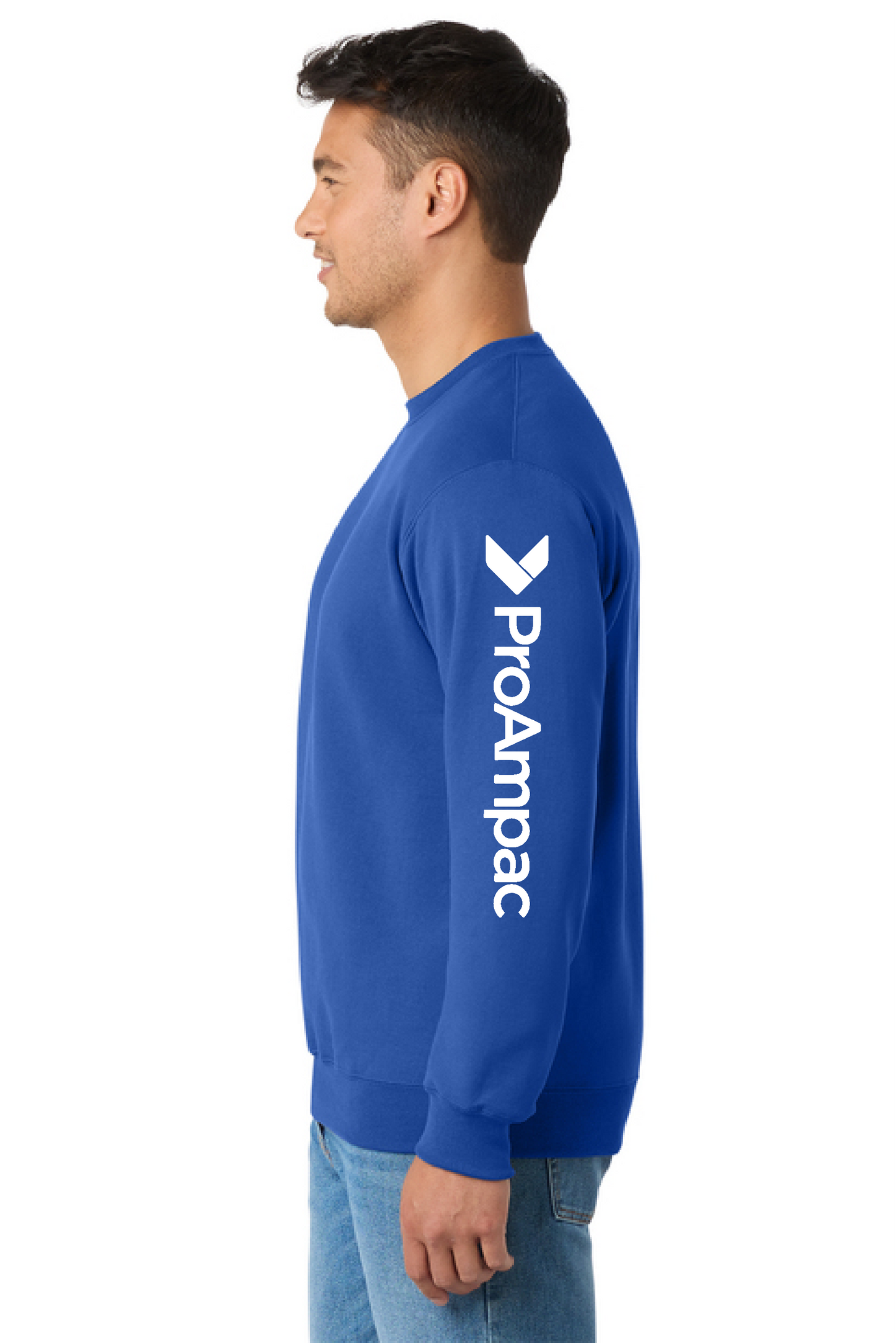ProAmpac- Port & Company Crewneck Sweatshirts Sleeve Logo only (PC78)