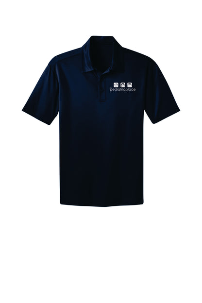 Pediatric Place embroidered men’s polo - white embroidered logo