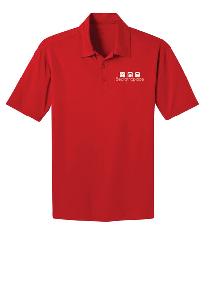 Pediatric Place embroidered men’s polo - white embroidered logo
