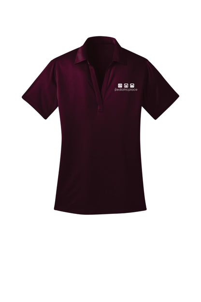 Pediatric Place embroidered ladies polo - white embroidered logo