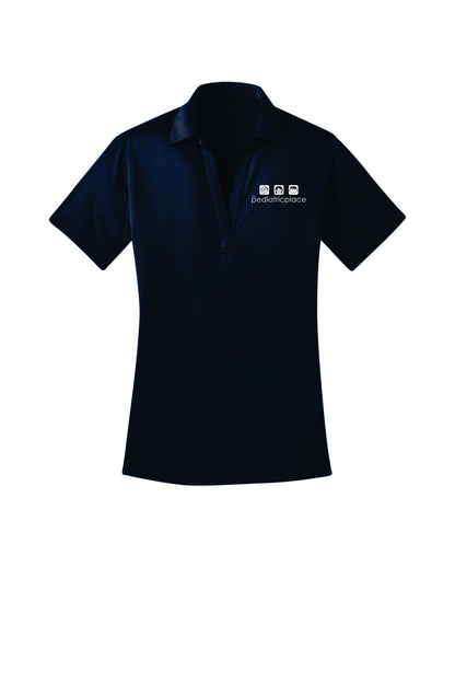 Pediatric Place embroidered ladies polo - white embroidered logo