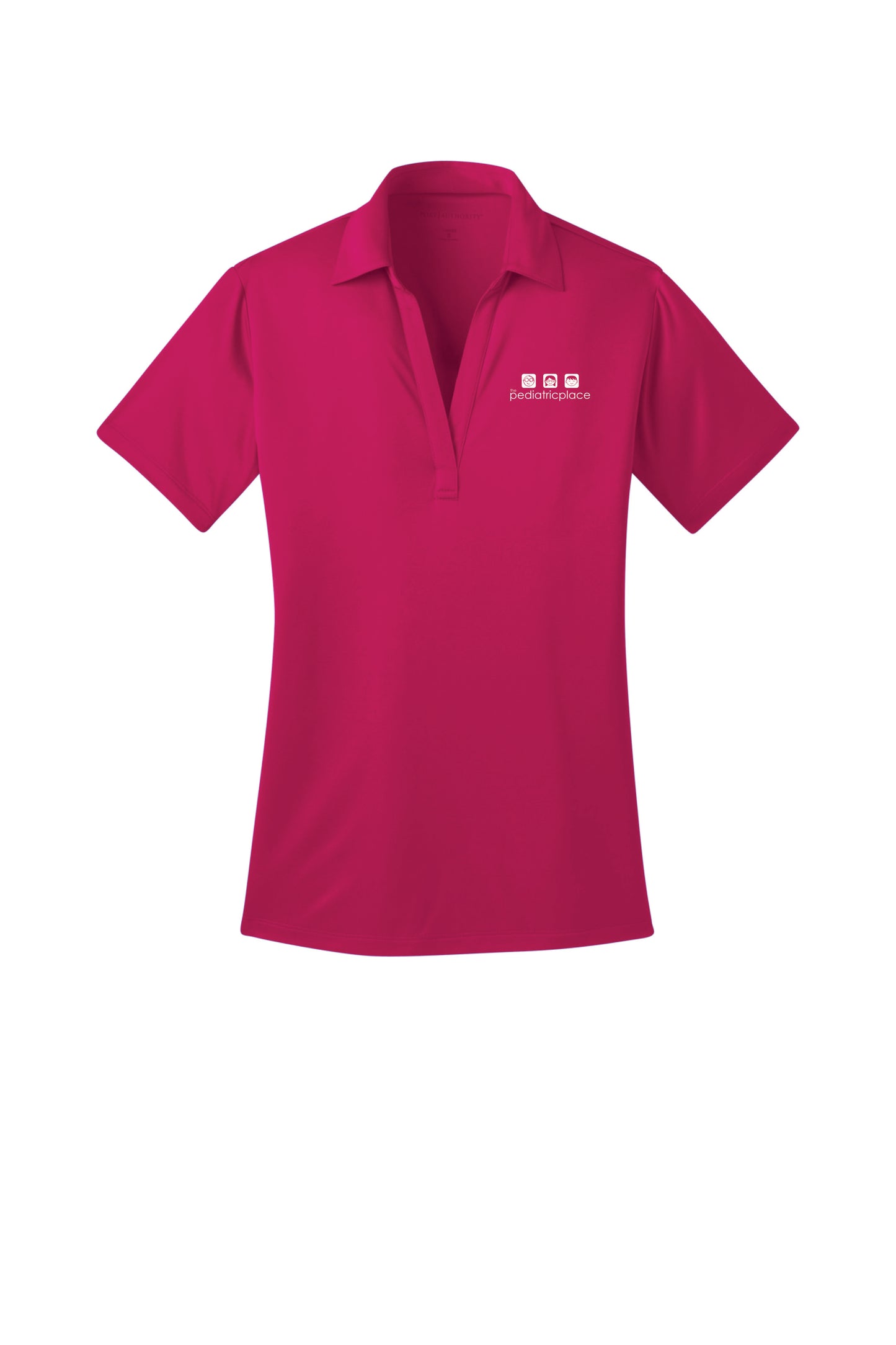 Pediatric Place embroidered ladies polo - white embroidered logo