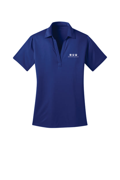 Pediatric Place embroidered ladies polo - white embroidered logo