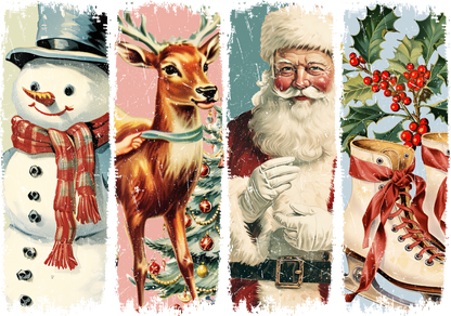 Snowman, Reindeer, Santa, Mistletoe