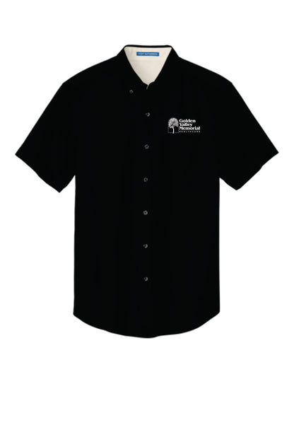 GVMH Long-Sleeve Men’s Short Sleeve Dress Shirt S508 with Embroidered Logo