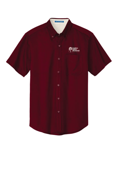 GVMH Long-Sleeve Men’s Short Sleeve Dress Shirt S508 with Embroidered Logo