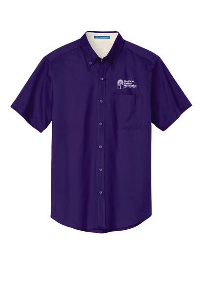 GVMH Long-Sleeve Men’s Short Sleeve Dress Shirt S508 with Embroidered Logo