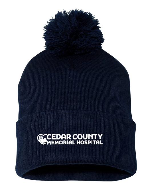 CCMH- 12" Pom-Pom Cuffed Beanie with embroidered logo (SP15)