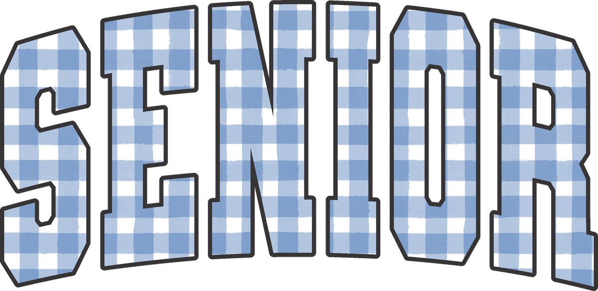 Senior Blue & White Gingham