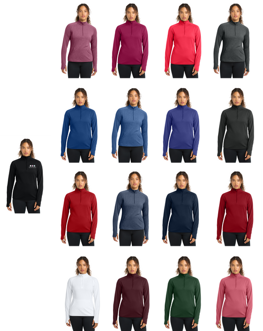 Pediatric Place ladies quarter zip with embroidered logo - LST850