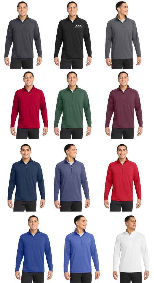 Pediatric Place mens quarter zip with embroidered logo - ST850