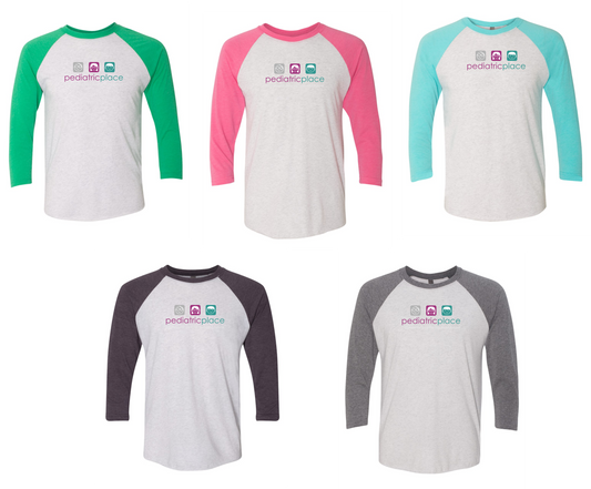 Pediatric Place - Next Level Raglan tee - unisex fit - full color print