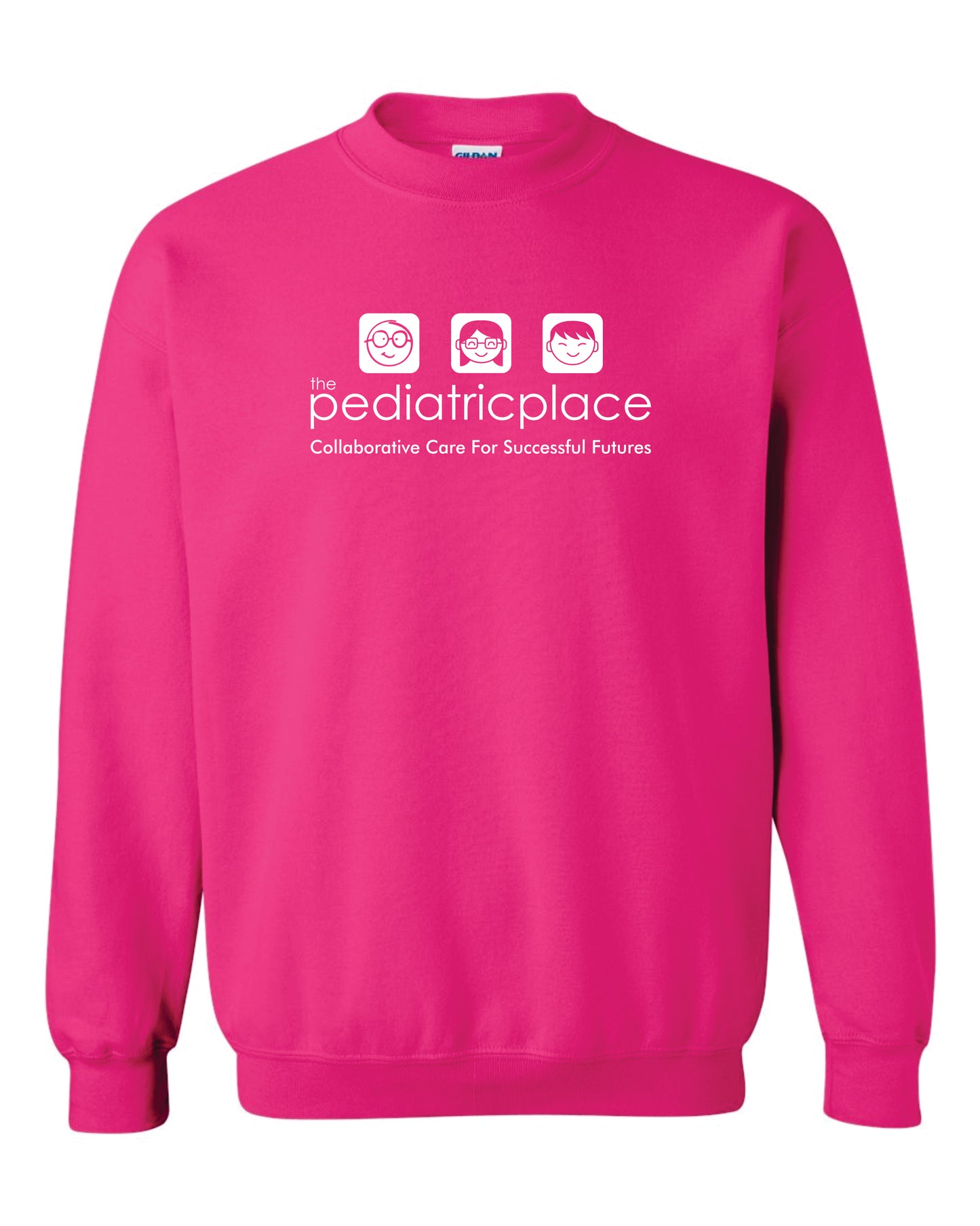 Pediatric Place Gildan crewneck sweatshirt - White Ink only - G18000