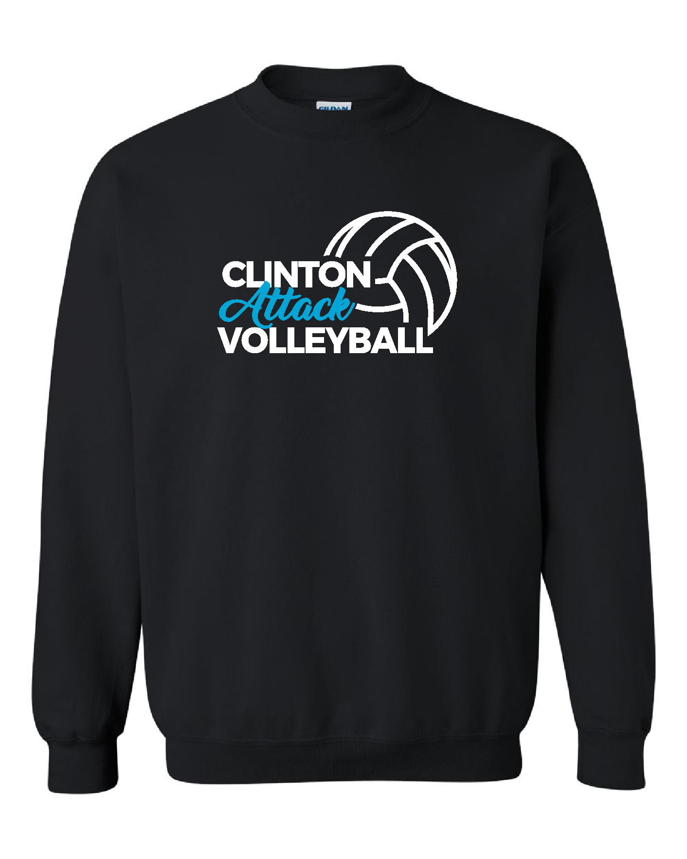 Clinton Attack Volleyball Gildan crewneck sweatshirt