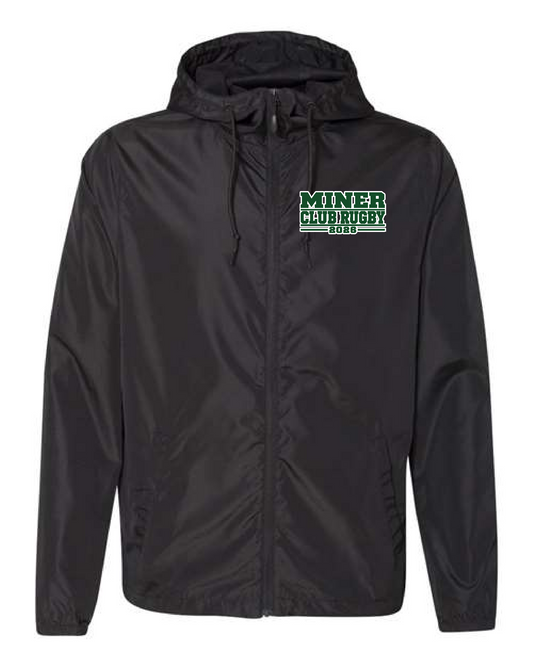 Miner Rugby- Independent Light Weight Full Zip Windbreaker- Men's Miner Club LC (Printed)