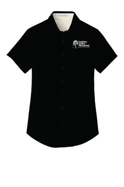 GVMH Short-Sleeve Women’s Dress Shirt L508 with Embroidered Logo