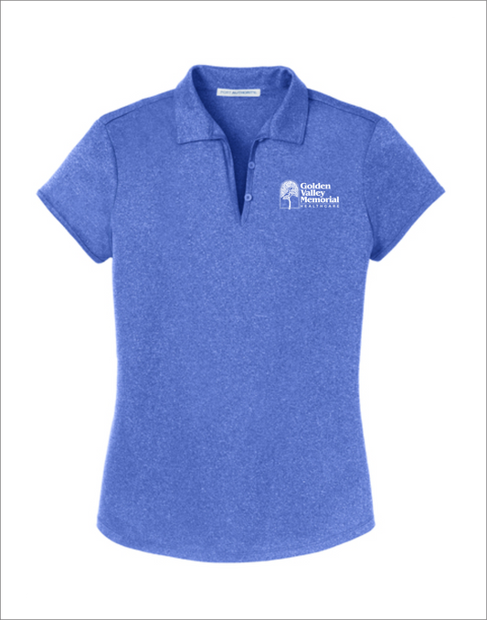 GVMH Short-Sleeve Women’s Heather Polo with Embroidered Logo