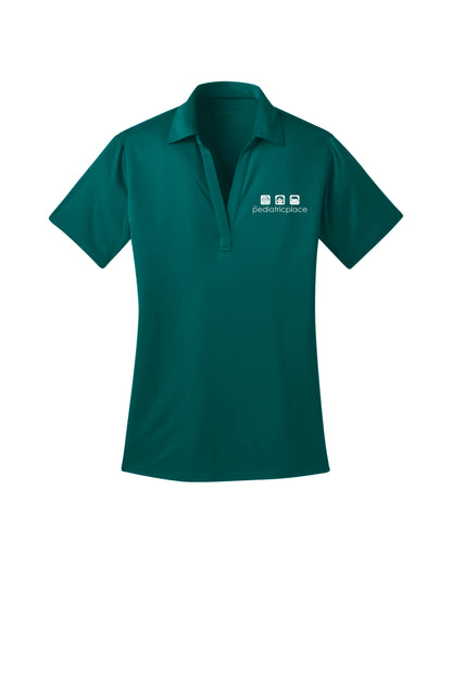 Pediatric Place embroidered ladies polo - white embroidered logo