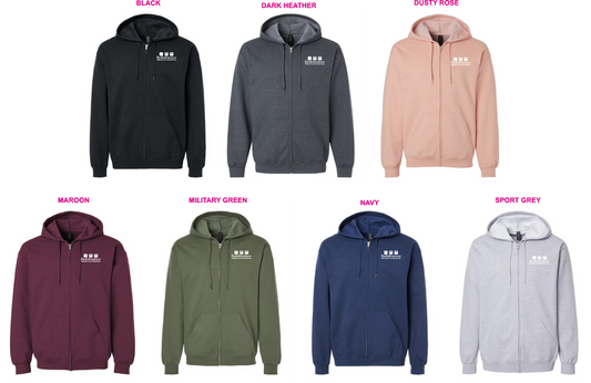 TPP- Softstyle Full-Zip White Logo (Embroidery)