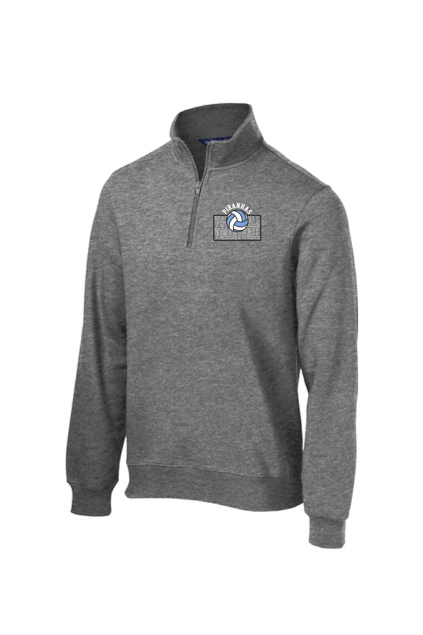 Piranhas VB 25- Sport Tek 1/4 Zip Vintage Heather- Design 3