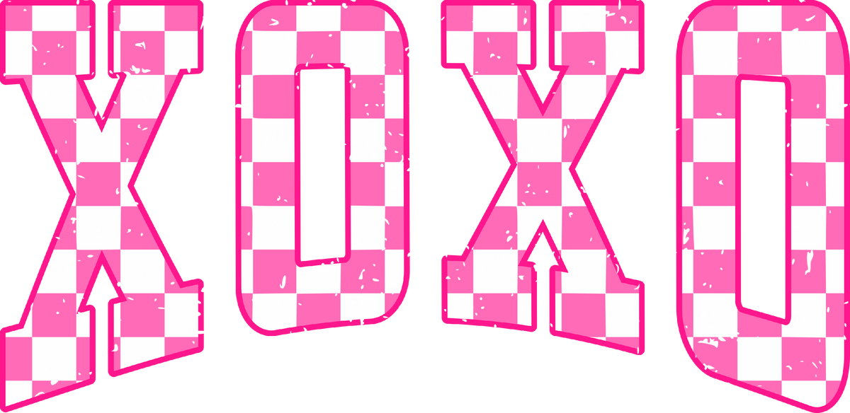 XOXO Pink Checkered